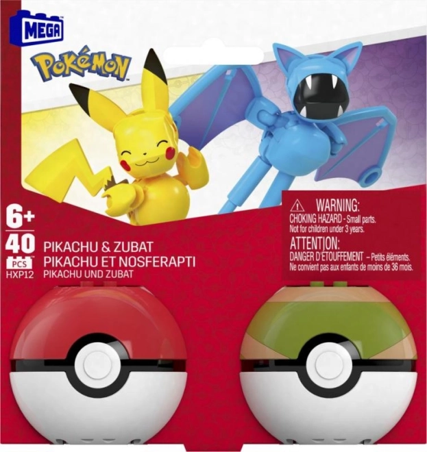 Megablok Pokémon Pokéball con Pikachu e Zubat