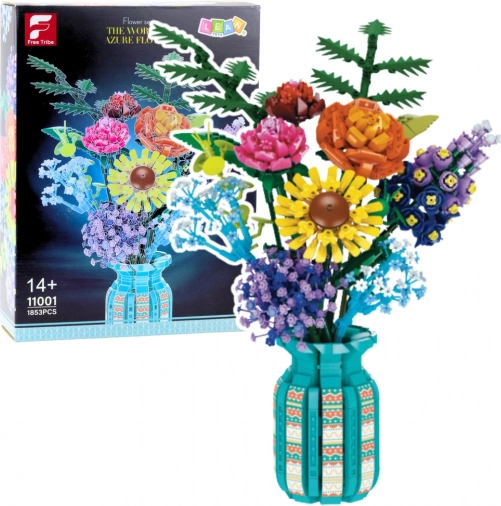 Set bouquet di fiori in vaso, 1853 pezzi