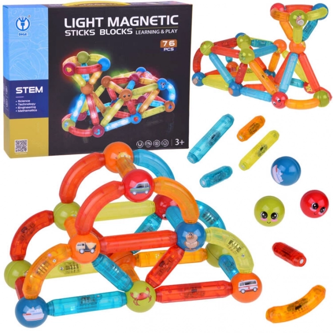 Blocchi magnetici 3D colorati illuminati per bambini