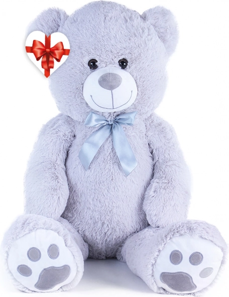 Rappa grande orso di peluche 100 cm con fiocco e cartellino