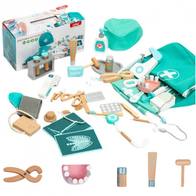Set da dottore e dentista in legno per bambini