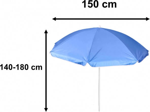 Ombrellone pieghevole regolabile con protezione UV 150 cm blu