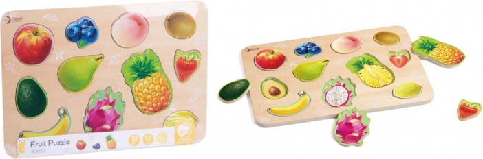 classic world puzzle in legno frutta