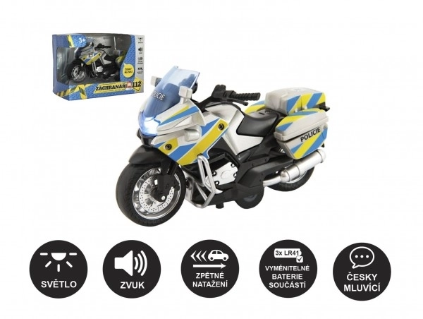 Moto della polizia con luci e suoni 12cm