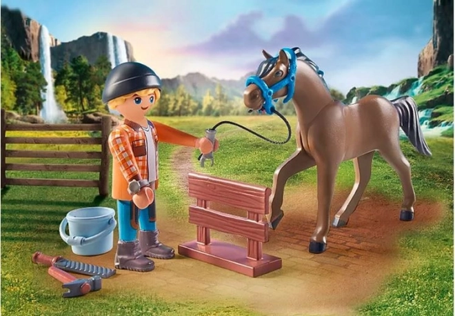 Set Figure PLAYMOBIL Horses: Maniscalco Ben e Cavallo Achilles