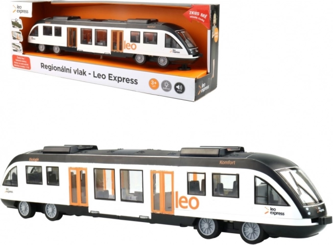 Treno regionale LEO EXPRESS con suoni e luci a volano