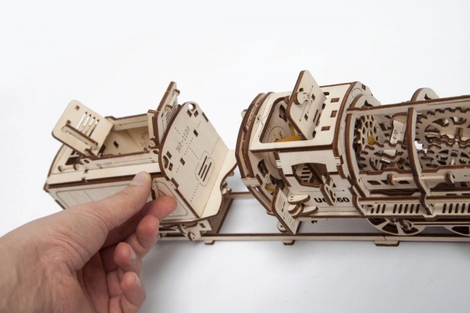 Puzzle meccanico in legno 3D locomotiva a vapore Ugears