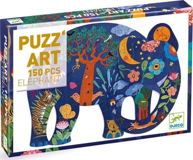 DJECO Puzzle di contorno Elefante 150 pezzi