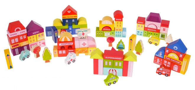 Città di Blocchi in Legno per Bambini 3+