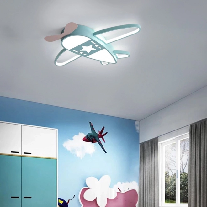 Luce da soffitto LED per bambini a forma di aereo con telecomando
