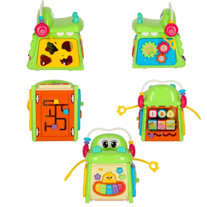 Cubo educativo con sorter e pianola Coccodrillo 4 in 1