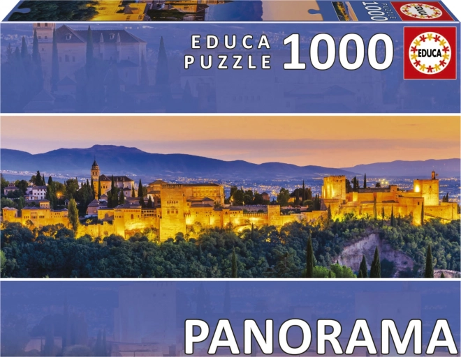 Puzzle panoramico tramonto in Spagna: Alhambra, Granada 1000 pezzi