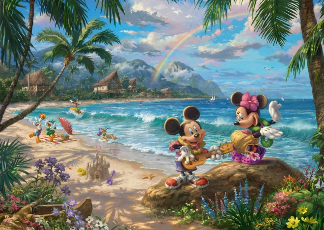 Puzzle SCHMIDT Minnie e Mickey alle Hawaii 1000 pezzi