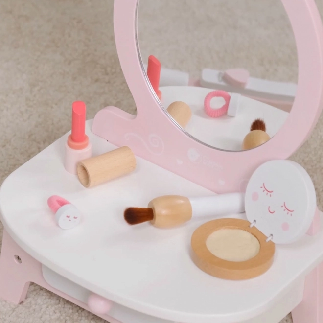 Toeletta in legno per bambini con specchio e accessori Classic World