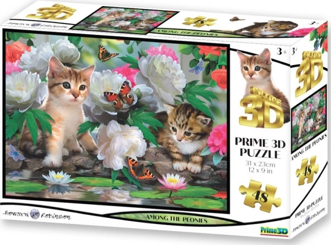 Puzzle 3D tra le Peonie 48 pezzi