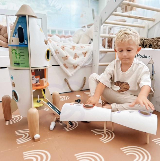 Razzo in Legno per Bambini con Figurine