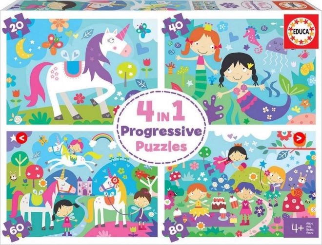 Educa Puzzle Amici Magici 4 in 1