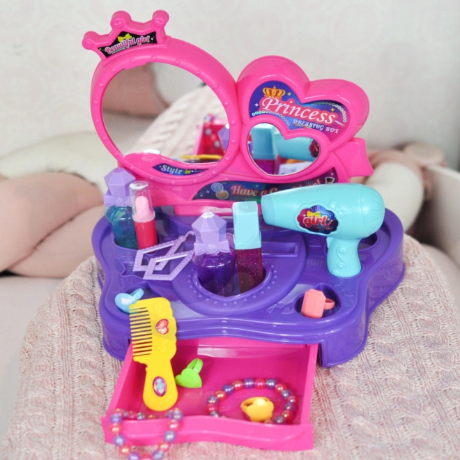 Toeletta da bambina con set di bellezza 18 pezzi