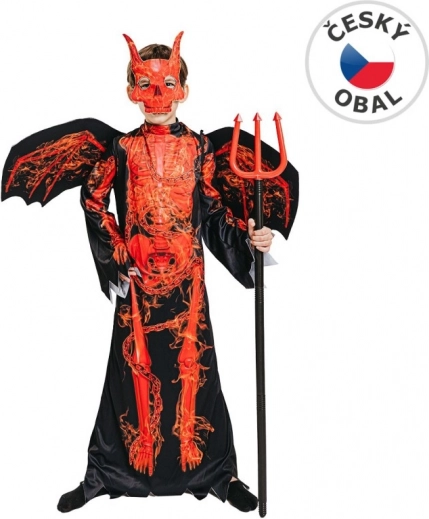 Costume di carnevale - scheletro diavolo per bambini 110 - 120 cm