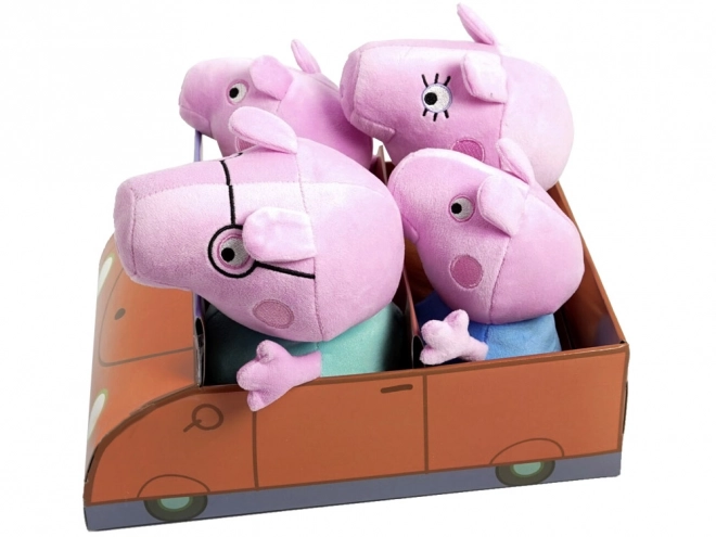 Set di peluche Peppa Pig George Mamma Papà nel Auto