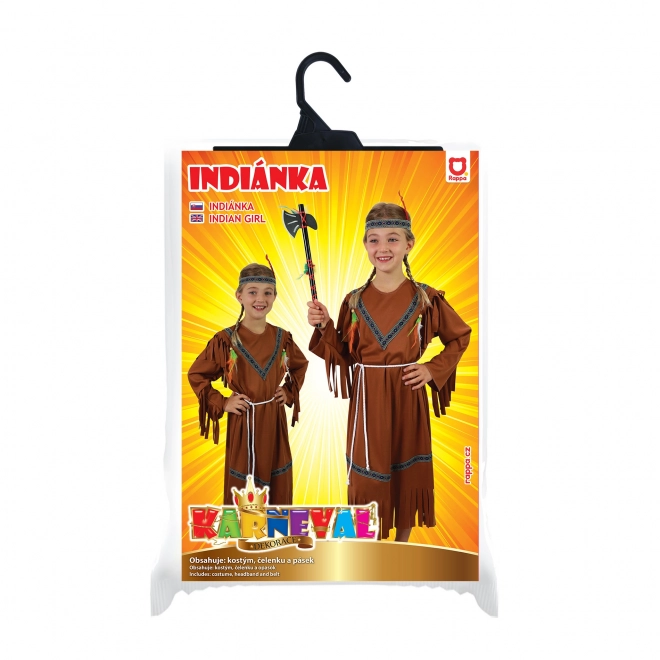 Costume da indiana per bambina con fascia e piume