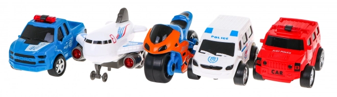 Set di veicoli a frizione per bambini 3+ con auto e aeroplano