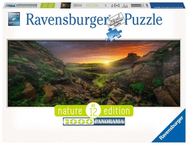 Puzzle panoramico tramonto sull'Islanda 1000 pezzi