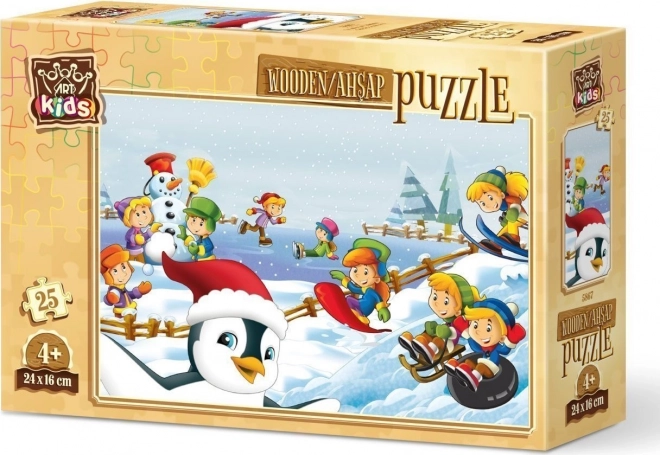 Puzzle in legno Sportivi invernali 25 pezzi