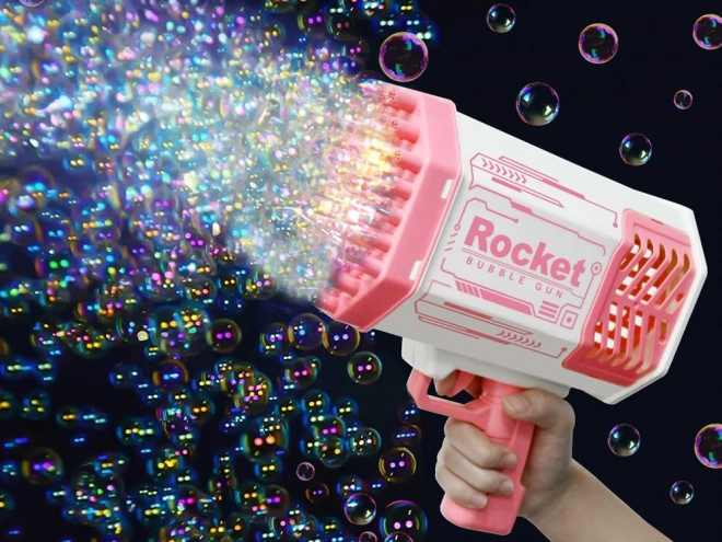 Set Pistola per Bolle di Sapone con Luce e Liquido per Bambini