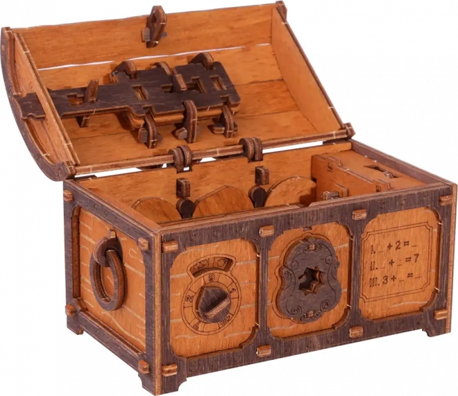 Treasure Chest Escape Room Puzzle 3D in Legno