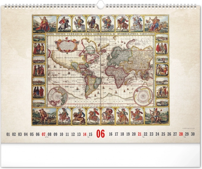 Calendario da parete Mappe antiche 2026