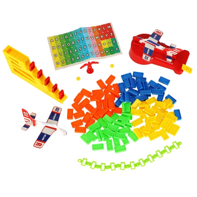 Gioco educativo set Domino con lanciatore di aerei