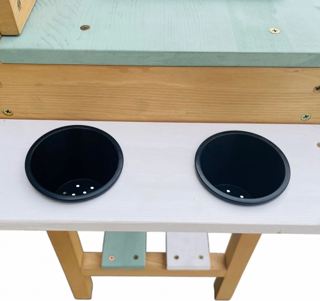 Axi cucina in legno per giocare con acqua e sabbia