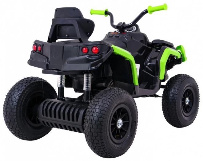 Quad per bambini ATV Air batteria quad Nero-Verde + pneumatici gonfiabili + radio MP3 + avvio lento