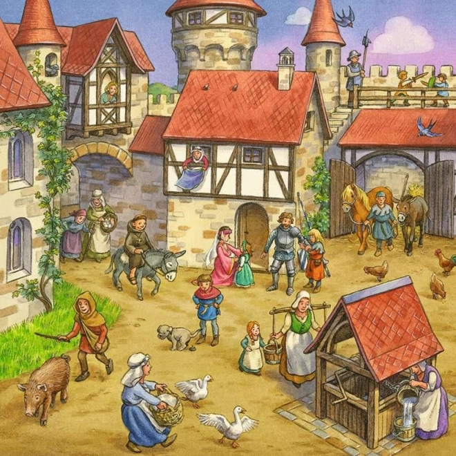 Colorato villaggio medievale