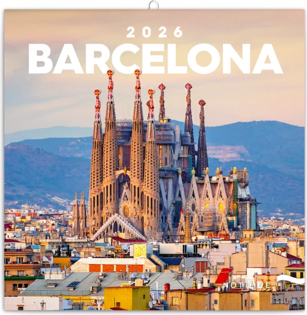 Calendario per appunti Barcellona 2026, 30 x 30 cm