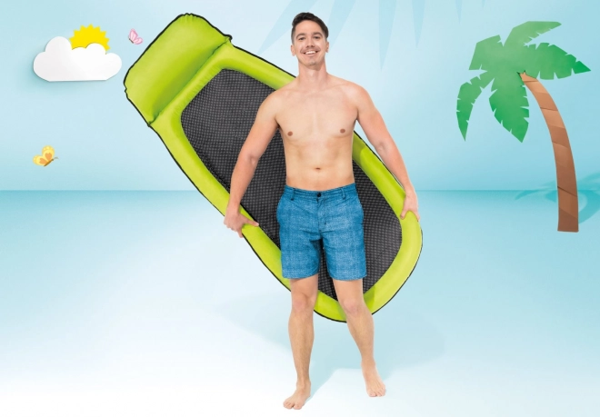 Materassino da spiaggia con rete rinfrescante verde