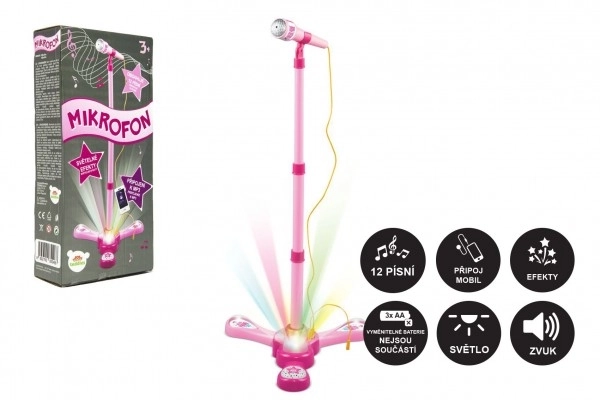 Microfono karaoke per bambini con luci e suoni – Rosa