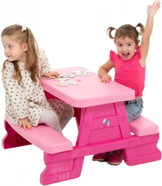 Tavolo da giardino con panchette per bambini Dorex rosa