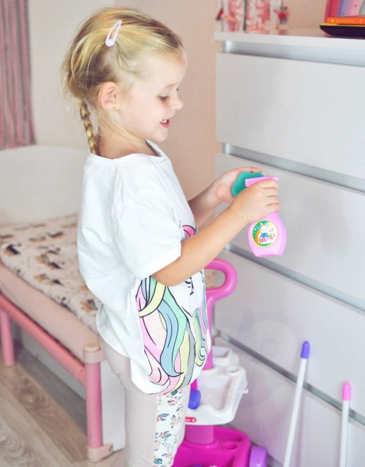 Set pulizie per bambini con carrello e aspirapolvere Woopie