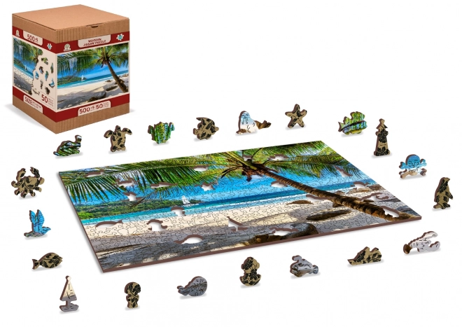 Puzzle in legno Spiaggia a Paradise Island, Mar dei Caraibi