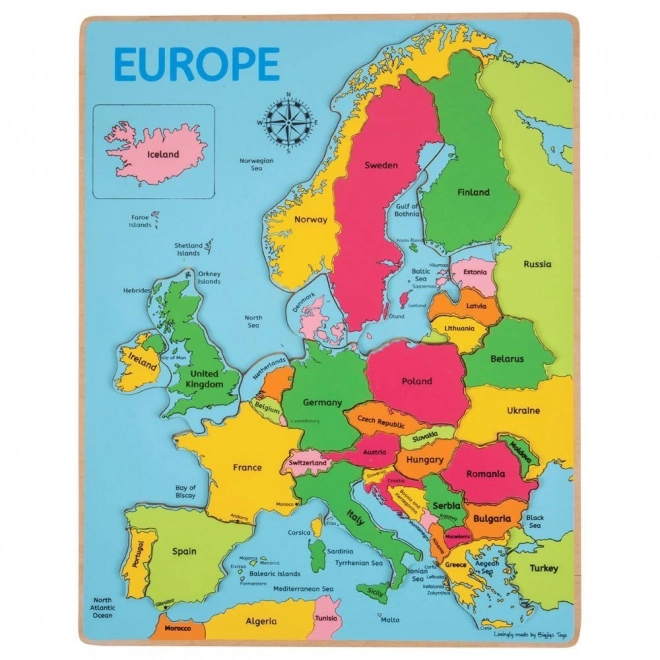 Puzzle di legno mappa dell'Europa Bigjigs Toys