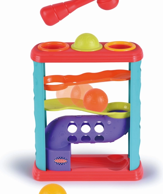 Pista a biglie con martelletto da battere