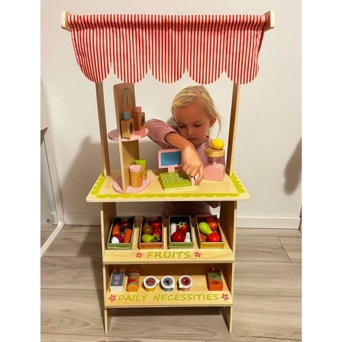 Supermercato per bambini in legno con accessori