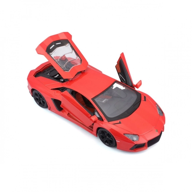 Lamborghini Aventador Coupé in metallo arancione-rosso scala 1:24