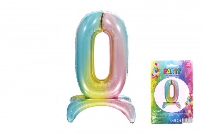 Palloncino Numero 0 Arcobaleno