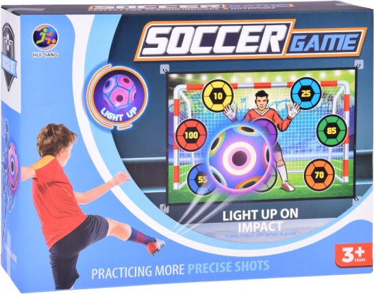 Set per il gioco del calcio con bersaglio e palla luminosa