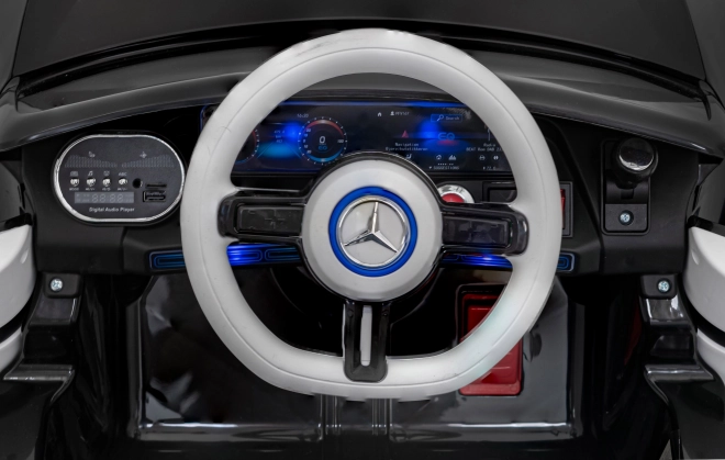 Mercedes Benz AMG EQA per bambini nero + Telecomando + Cinture di sicurezza a 5 punti + EVA + Display MP3 + LED