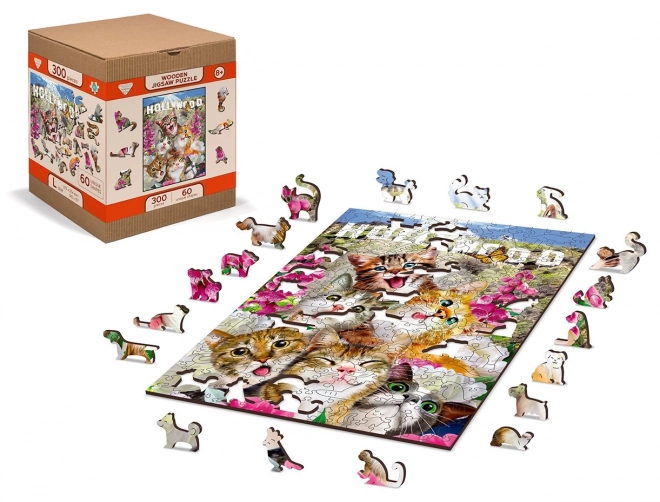 Puzzle in legno Gattini a Hollywood 2-in-1