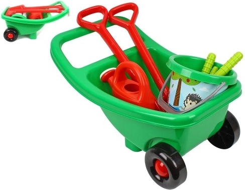 Set da giardino in plastica con carriola, secchiello e annaffiatoio